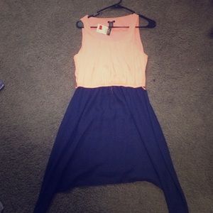 A blue and pink dress